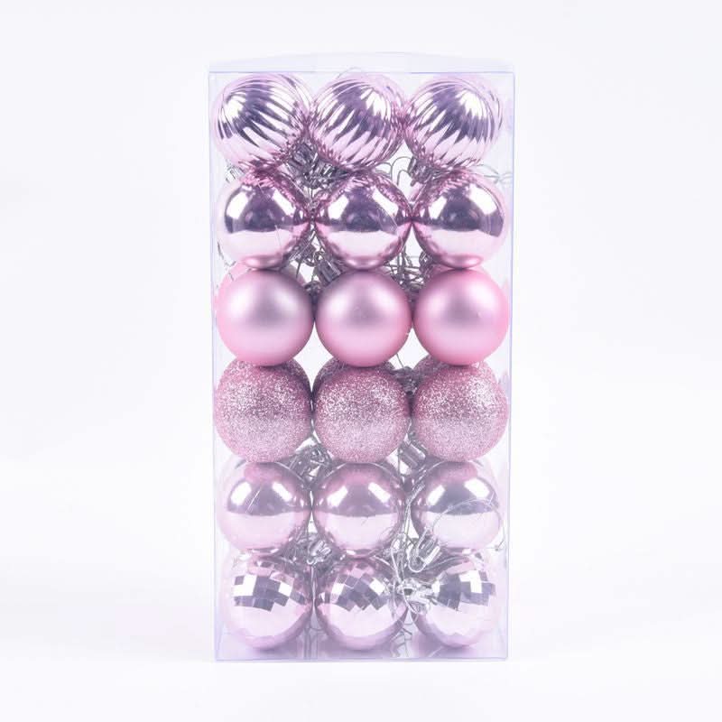 Decoração De Natal / 4cm 36 Peças Bolas Coloridas De Natal Com Glitter - Imagem 18