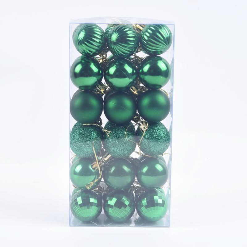 Decoração De Natal / 4cm 36 Peças Bolas Coloridas De Natal Com Glitter - Imagem 21