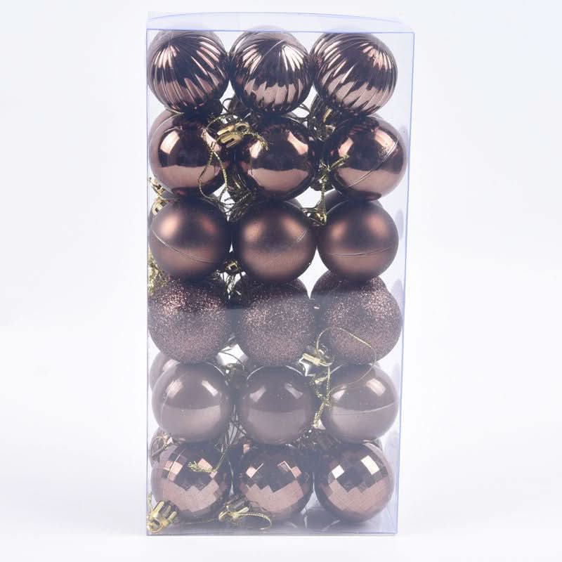 Decoração De Natal / 4cm 36 Peças Bolas Coloridas De Natal Com Glitter - Imagem 8