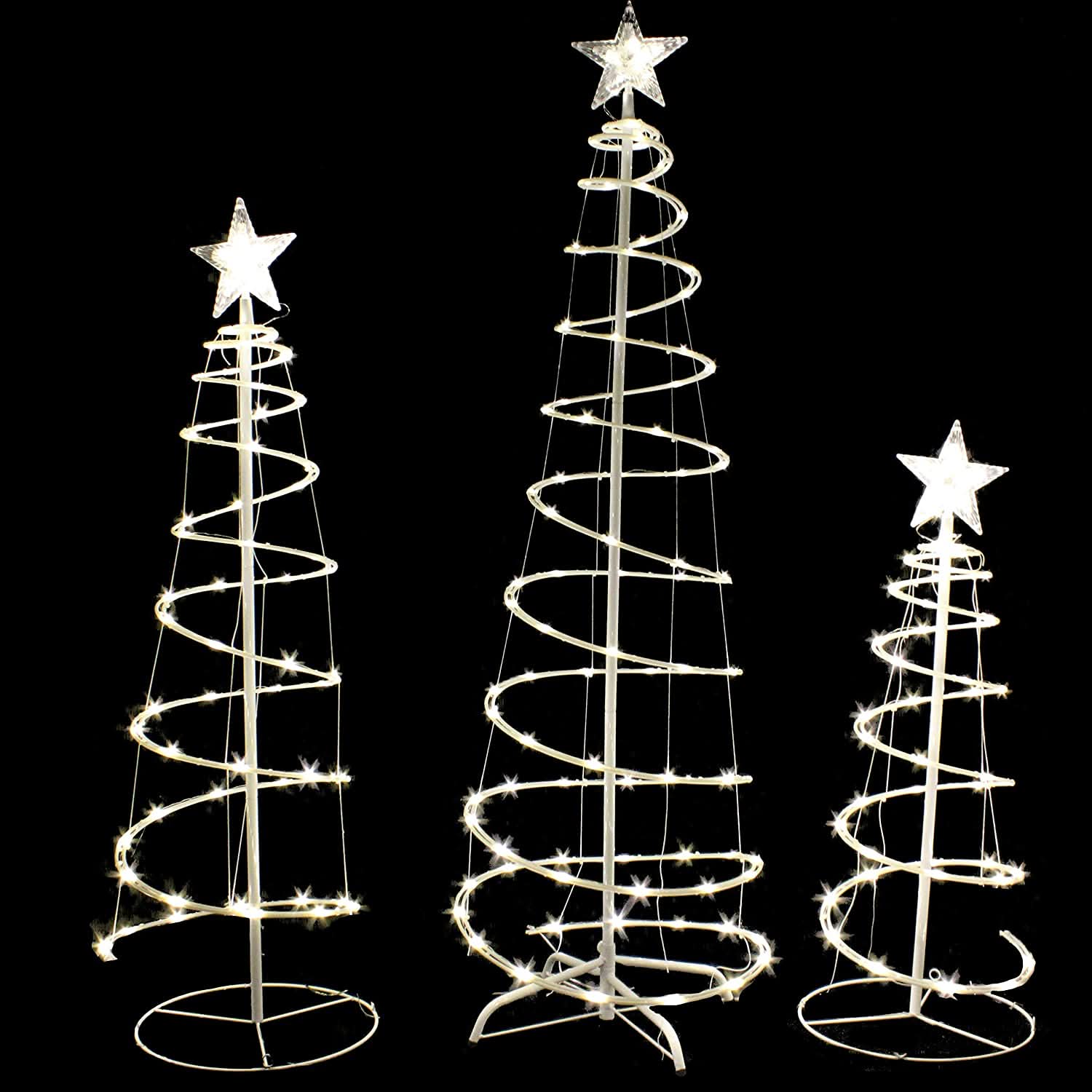Conjunto de Árvores de Natal Espiral Iluminadas com LED – 3 Peças - Imagem 3