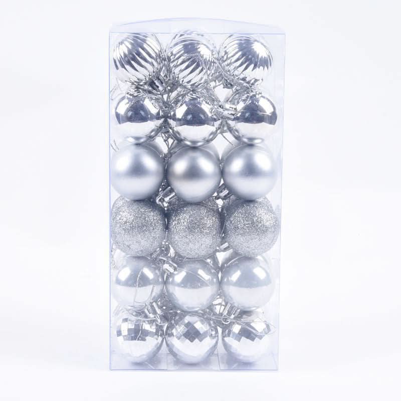 Decoração De Natal / 4cm 36 Peças Bolas Coloridas De Natal Com Glitter - Imagem 17
