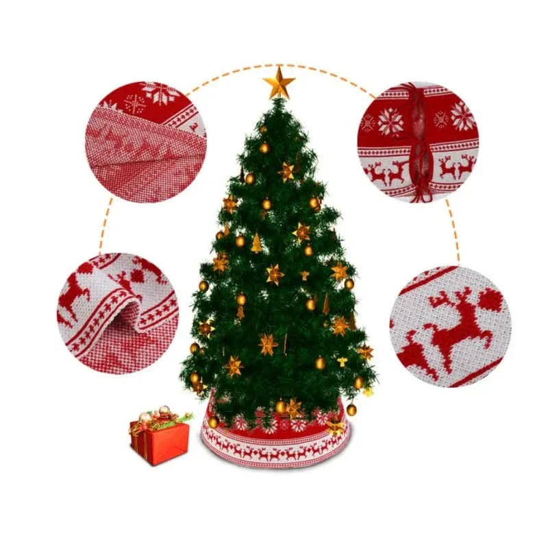 Saia Árvore de Natal Base De PVC, Floco De Neve E Alce 60x30cm - Imagem 5