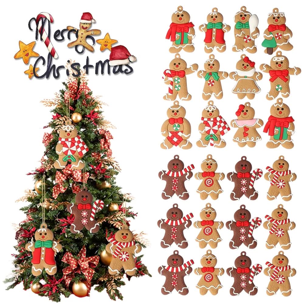 Decoração de árvore de Natal Pingente Gingerbread Man 25 Peças - Imagem 5