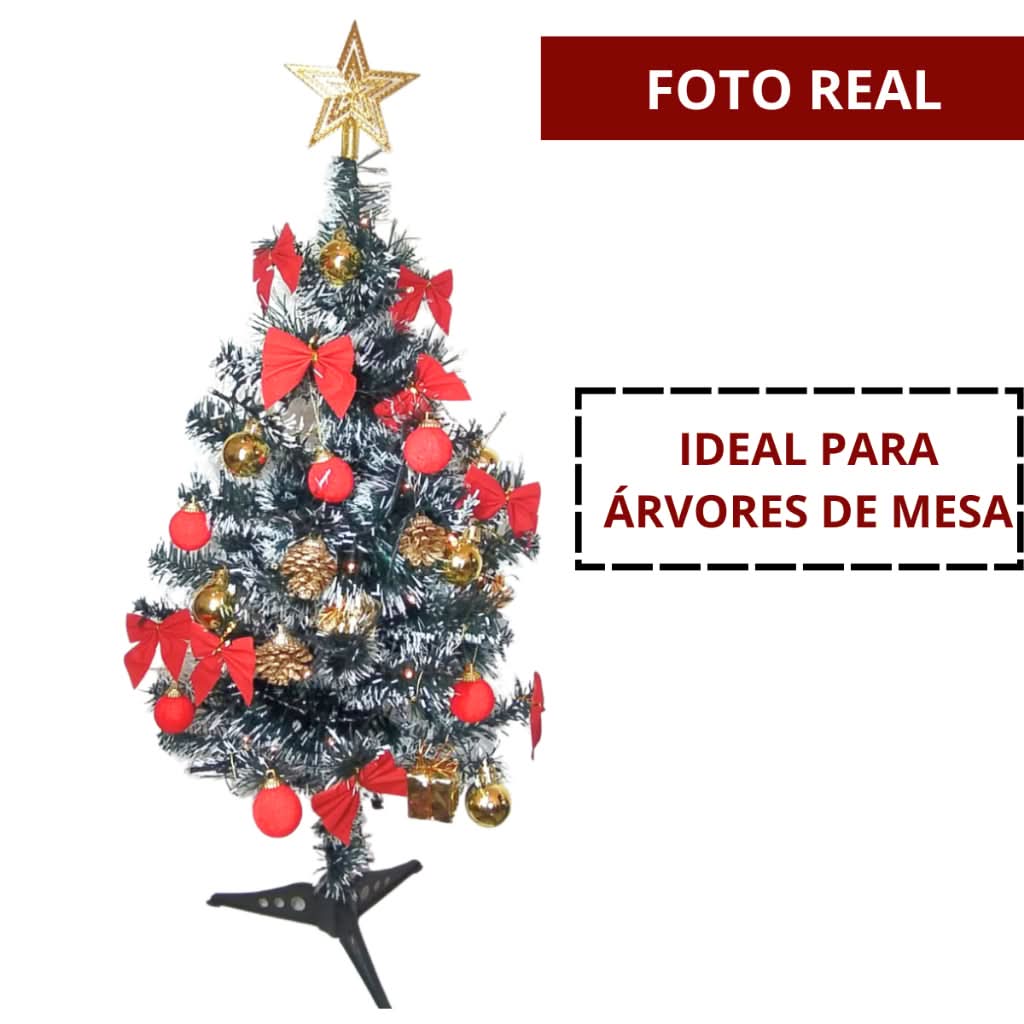 Kit 35 Enfeites De Natal para Decoração árvore/ pinheiro bolinhas, pisca pisca, pendentes Luxo - Imagem 3