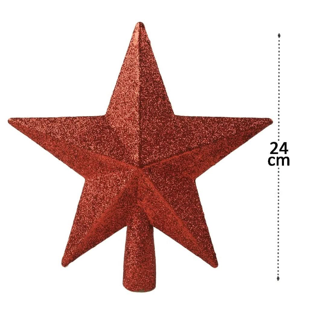 Estrela Dourada Decorações Da Árvore De Natal 20cm - Imagem 3