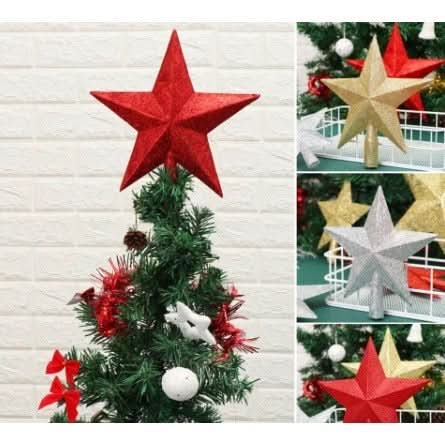 Estrela Dourada Decorações Da Árvore De Natal 20cm - Imagem 2