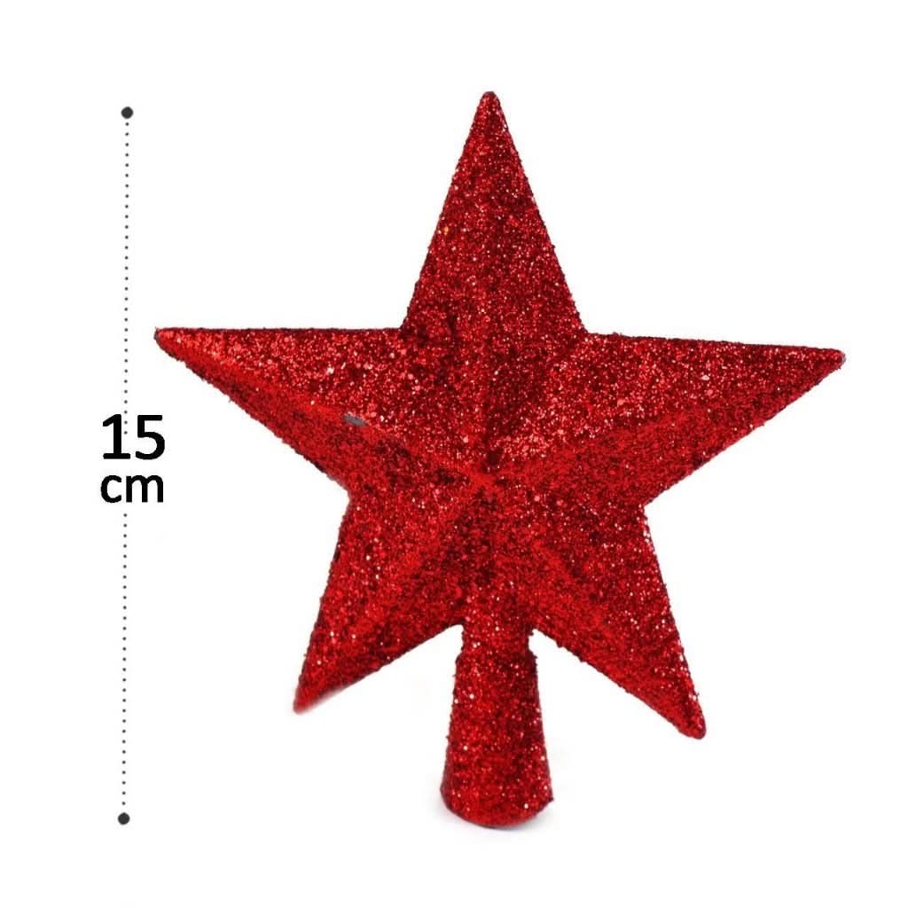 Kit 43 Enfeites Para Árvores De Natal Decoração Estrela Bolinha - Imagem 3