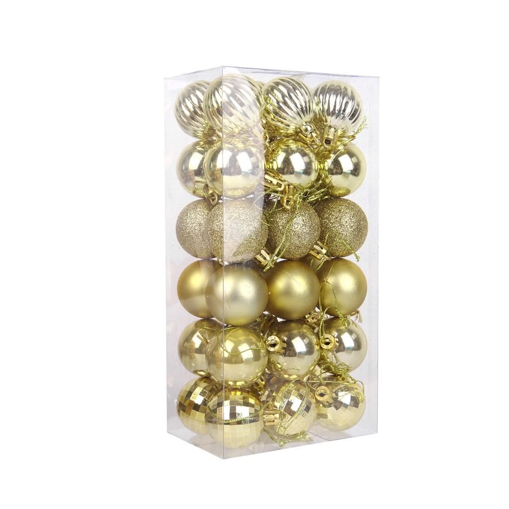 Decoração De Natal / 4cm 36 Peças Bolas Coloridas De Natal Com Glitter - Imagem 15