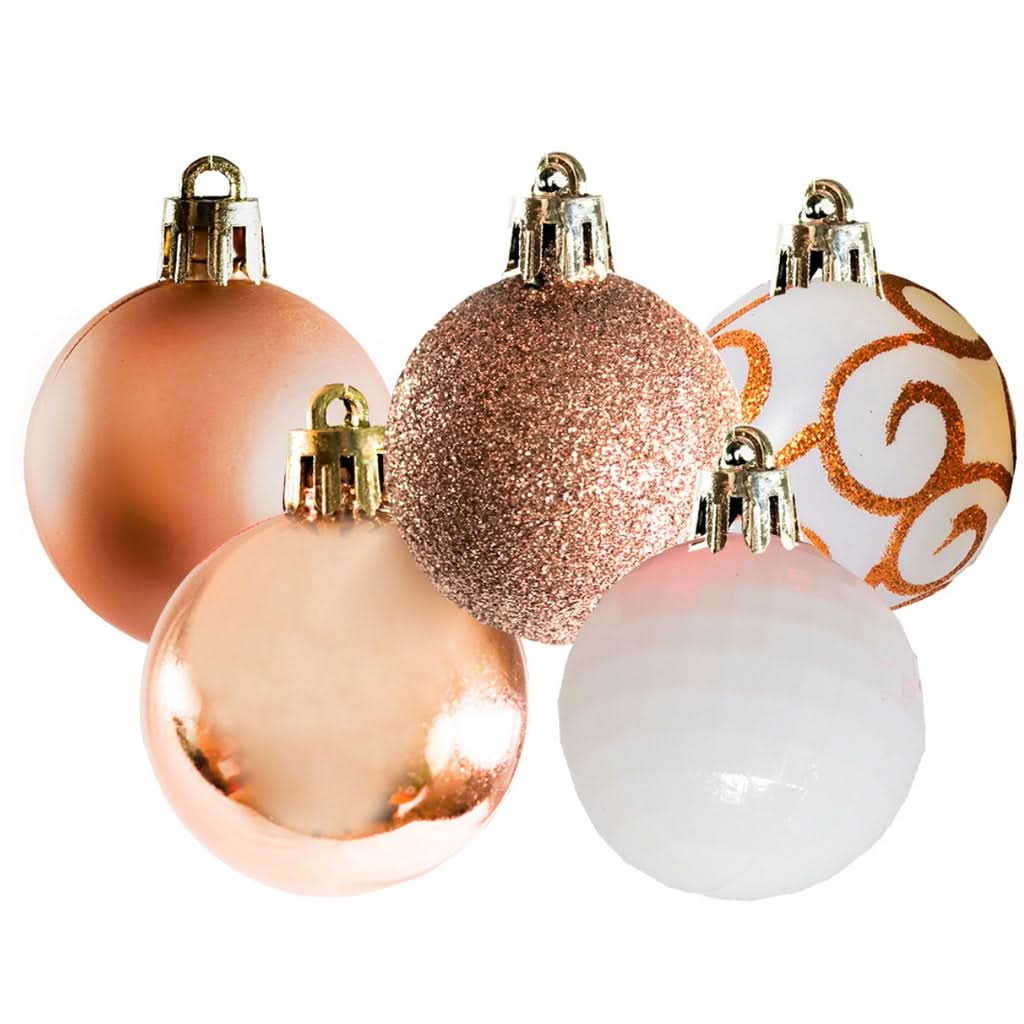 40 Bolas De Natal 5cm Sortidas Master Christmas Vermelha/rose - Imagem 3