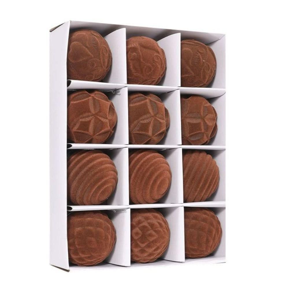 12 Bolas De Natal 6cm Bolas Plásticas De Veludo - Imagem 11
