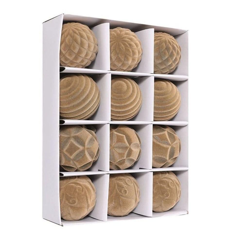 12 Bolas De Natal 6cm Bolas Plásticas De Veludo - Imagem 8