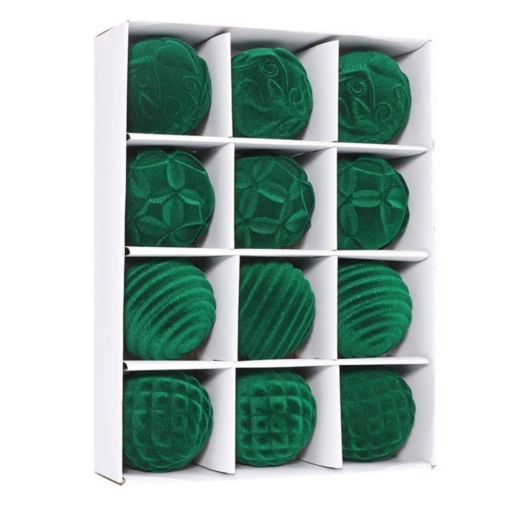 12 Bolas De Natal 6cm Bolas Plásticas De Veludo - Imagem 5