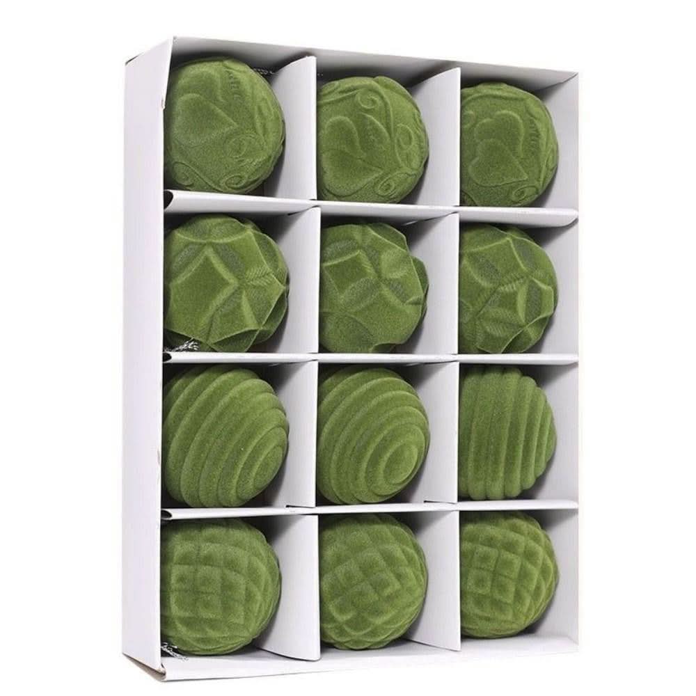 12 Bolas De Natal 6cm Bolas Plásticas De Veludo - Imagem 9