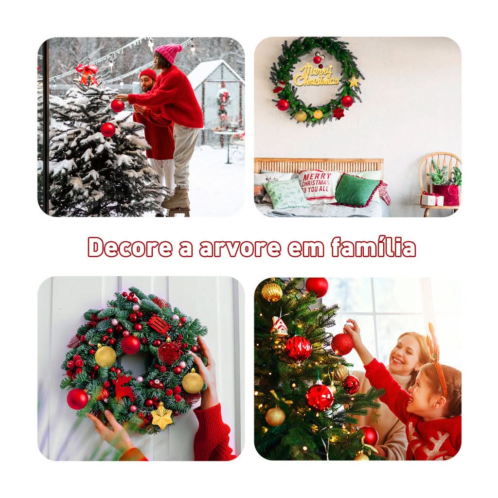 Kit 70 Bolas decoração de natal árvore pendente bolinhas enfeites natalinos casa pisca pisca led - Imagem 4