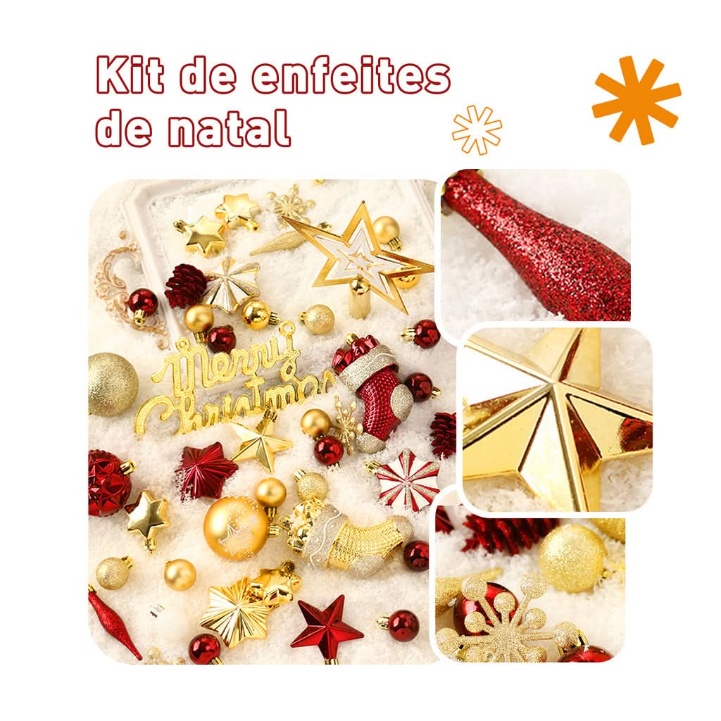 Kit 70 Bolas decoração de natal árvore pendente bolinhas enfeites natalinos casa pisca pisca led - Imagem 2